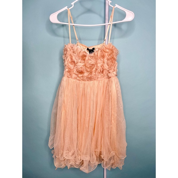 Rue21 Pink Ruffle Tulle Dress w/ Roses - Picture 7 of 8